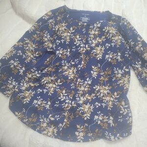 Van Heusen Navy Floral Blouse